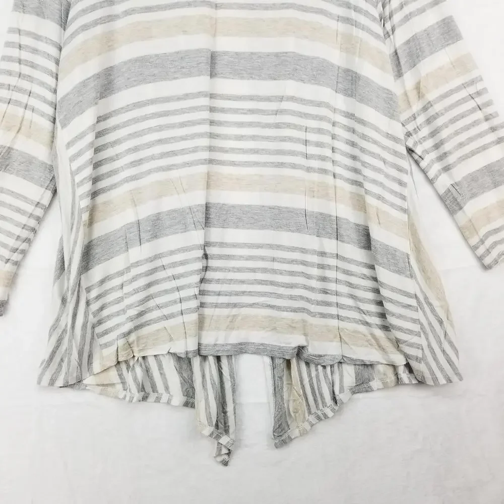 Soft‎ Surroundings Cardigan Sweater 1X Plus Gray Cream